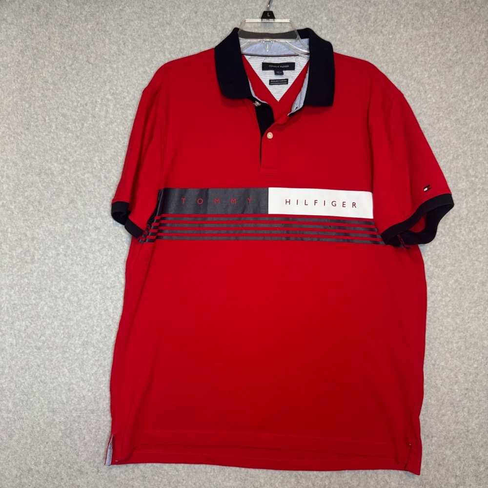 Tommy Hilfiger‎ Red Polo Shirt Classic Design Men’s size XL